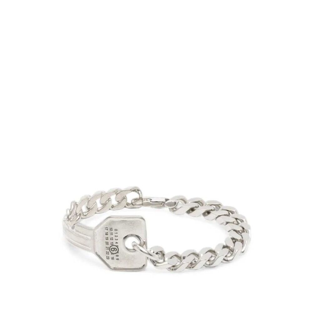 Mm6 Maison Margiela Women Curb Chain Bracelet With Key Charm